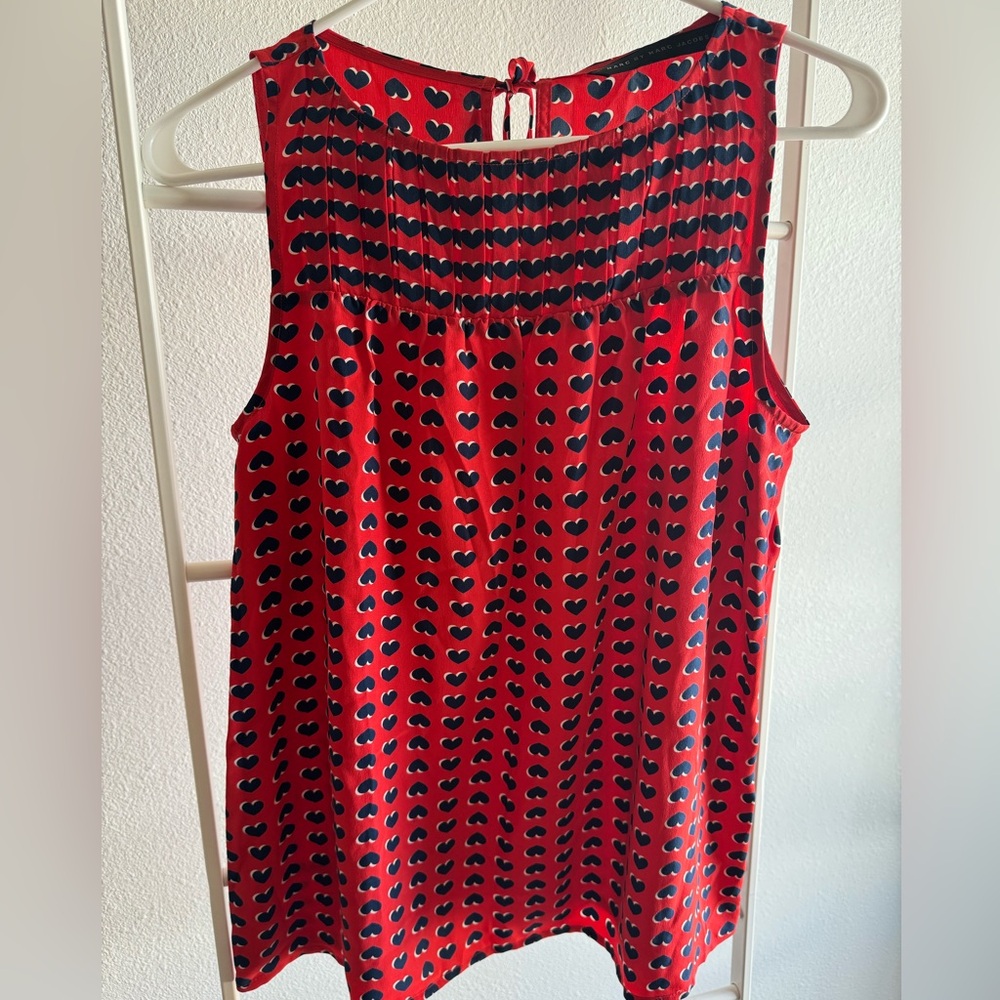 Marc by Marc Jacobs Heart Print Sleeveless Top